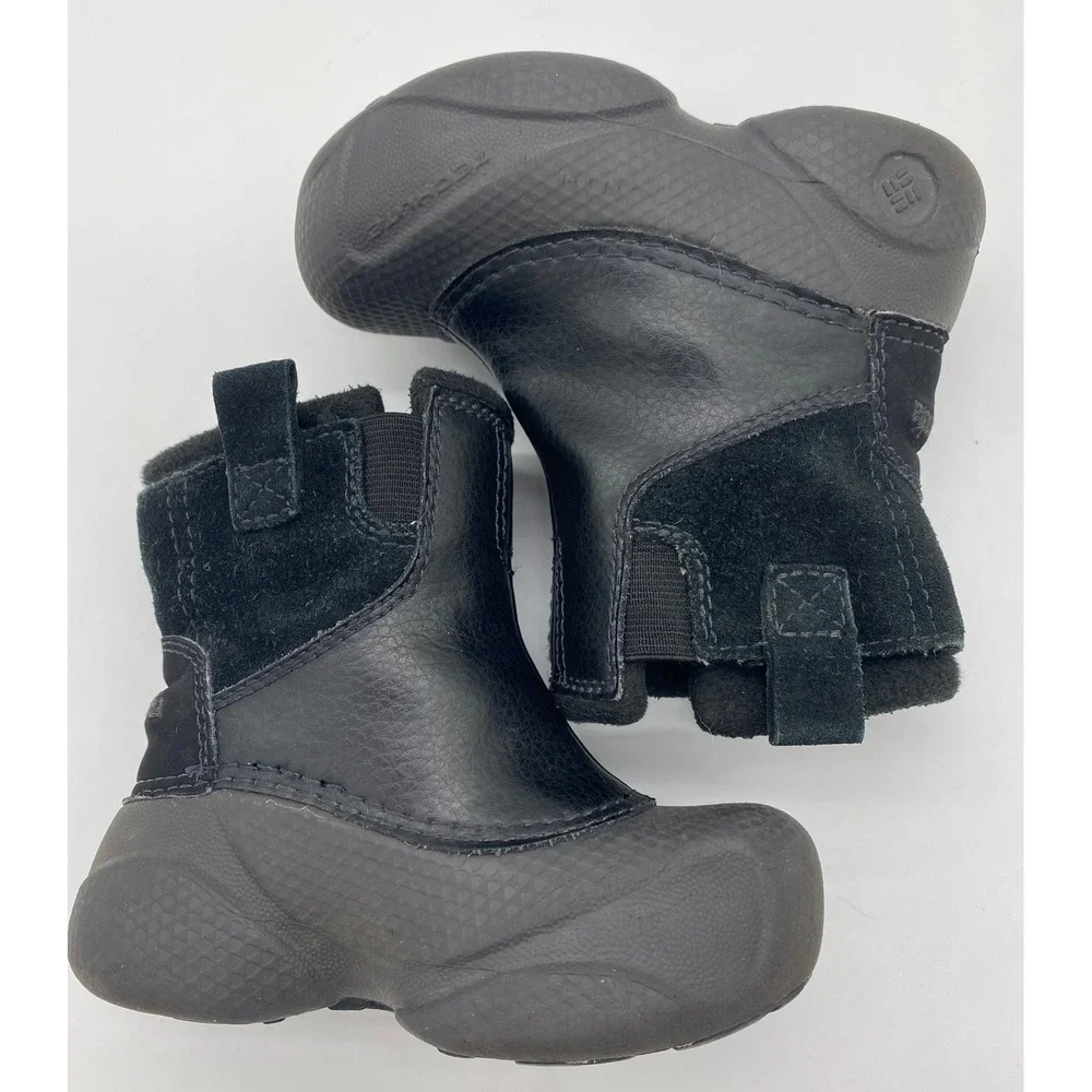 Columbia Kids Keetley Bootie BlkGraphite Leather Suede Winter BootSize 6 Toddler